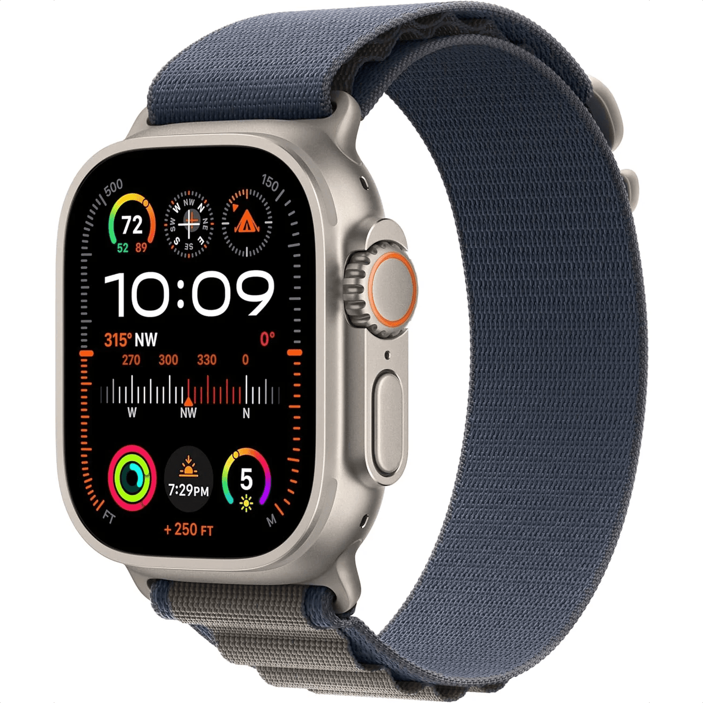Apple - Apple Watch Ultra 2 (Titanium, Cellular, 49mm) - Blue Alpine Loop -GPS + Cellular -New Open-Box - Maxandfix -