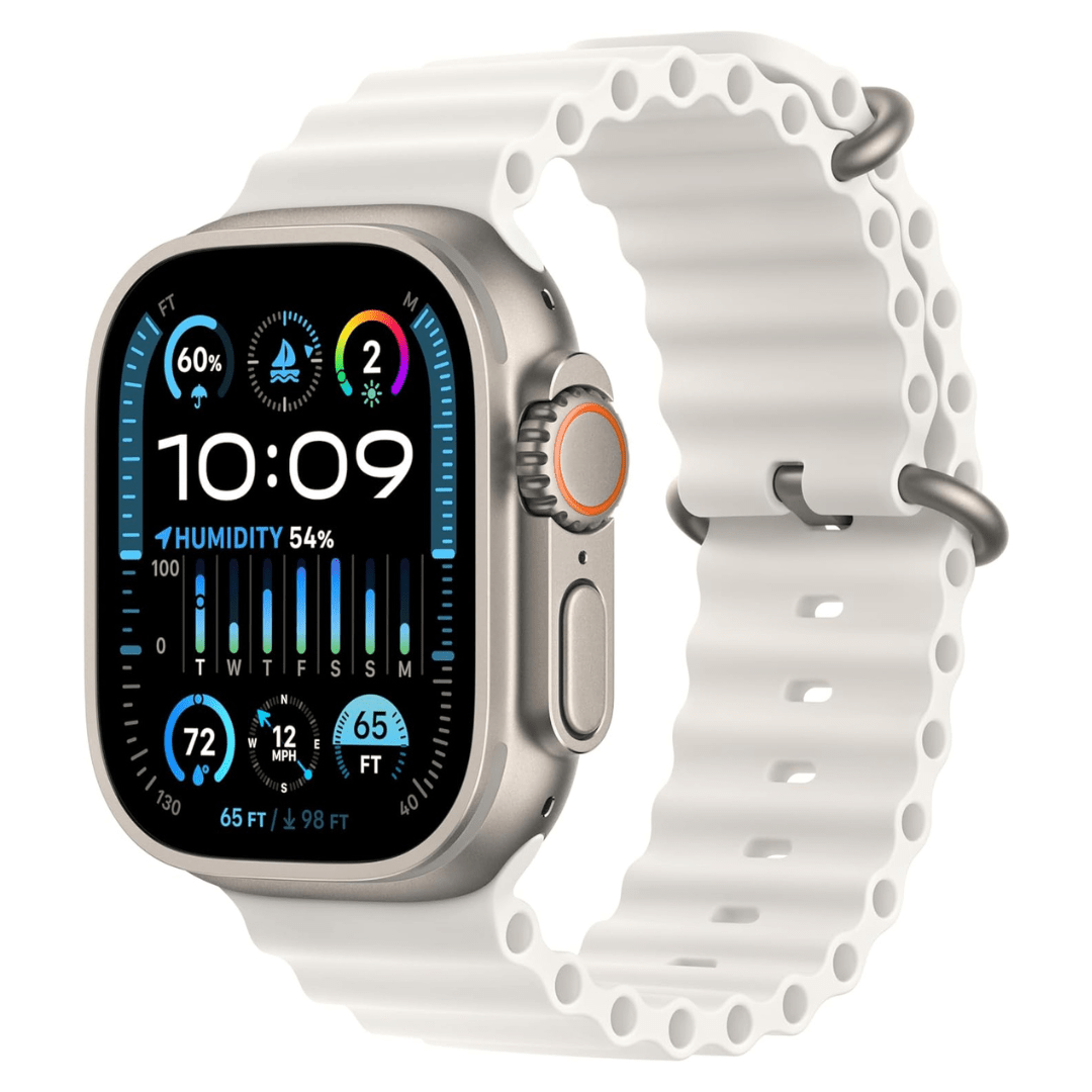 Apple - Apple Watch Ultra 2 (Titanium, Cellular, 49mm) - White Ocean Band -GPS + Cellular -New Open-Box - Maxandfix -