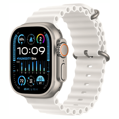 Apple - Apple Watch Ultra 2 (Titanium, Cellular, 49mm) - White Ocean Band -GPS + Cellular -New Open-Box - Maxandfix -