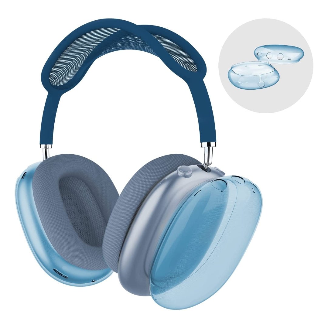 Maxandfix - AirPods Max Case Cover, Clear Soft TPU Skin Anti-Scratch, Transparent Accessories Ultra Protective Cover for Apple AirPods Max - Clear blue - - Maxandfix -