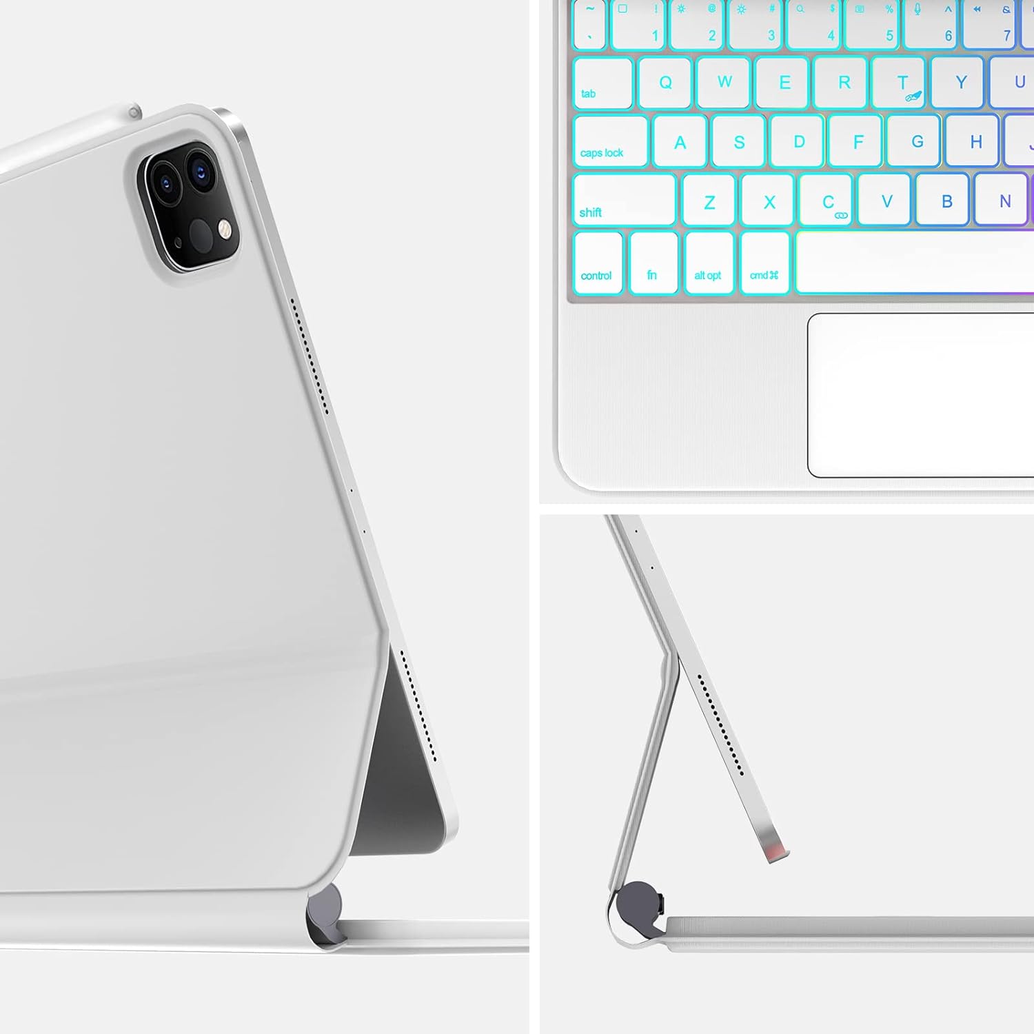 Maxandfix - Magic Keyboard for iPad Air 5th/4th generation 10.9 & iPad Pro 11 (4th/3rd/2nd/1st Gen) - White - Maxandfix -